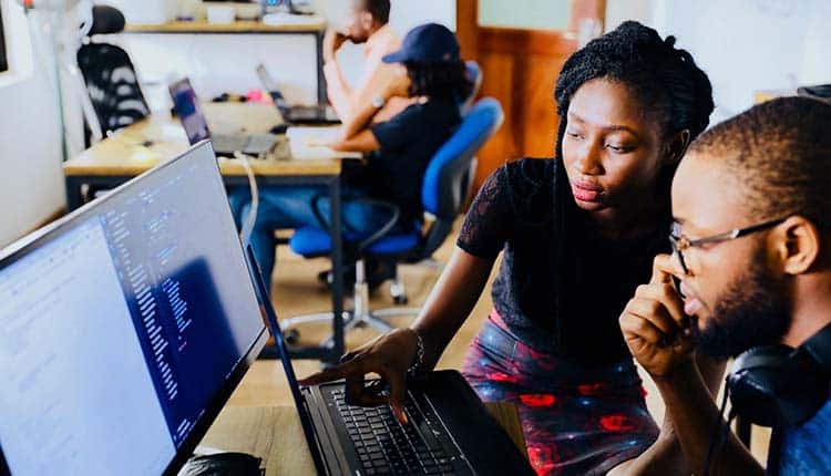 pointing on the computer